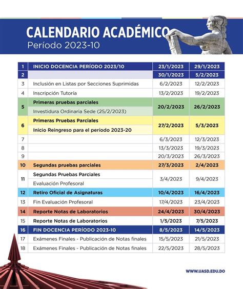 Calendario Académico Oficial .